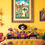 Thumbnail: A mid-century modern, retro painting by Maude of a Mexican Dia De Los Muertos wedding with a bride and groom