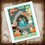 Thumbnail: an 8x10 poster art print of The Alice in Wonderland ride at Disneyland in mid-century modern style