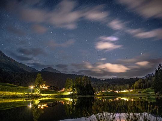 Davos Laret am Abend