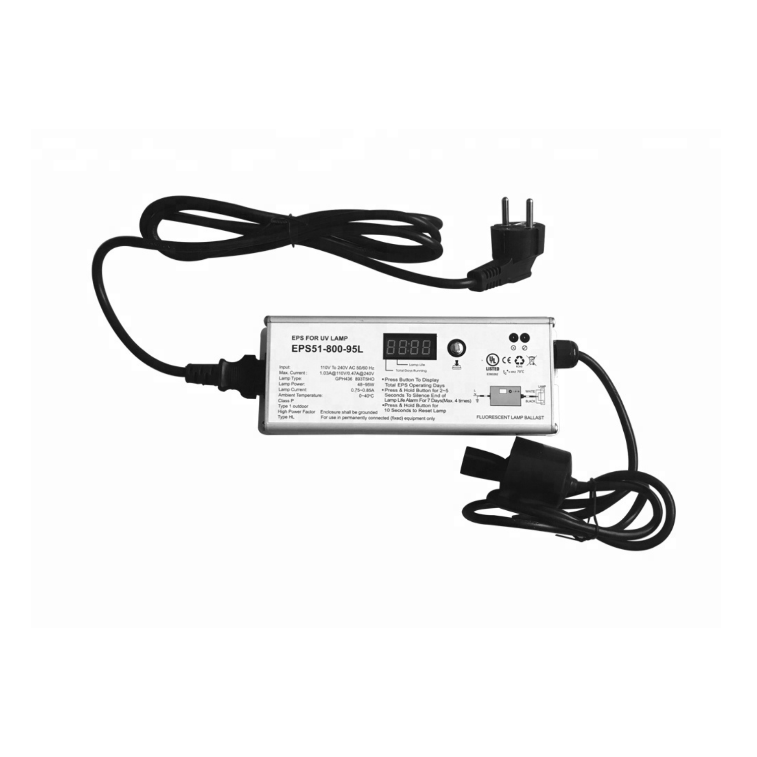 "UV Ballast with Timer Wonder HC800/EB24 65W by The Water Solar Company - electronic control device for water sterilization"
