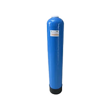 Fiberglass-reinforced plastic (FRP) filter tank in blue