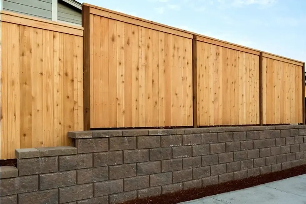 Wooden Fence on Hollow Tile Wall Installation, Big Island, Hilo & Kailua-Kona