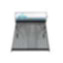 Front view of 150L low pressure solar geyser system with 18 heat-absorbing tubes