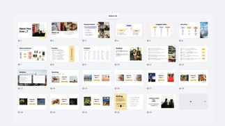 Presentation slide thumbnails on gray background. Topics include "Have You Ever?", verbs, practice, reading, speaking, writing, and mistakes.