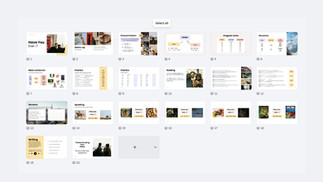Presentation slide thumbnails on gray background. Topics include "Have You Ever?", verbs, practice, reading, speaking, writing, and mistakes.