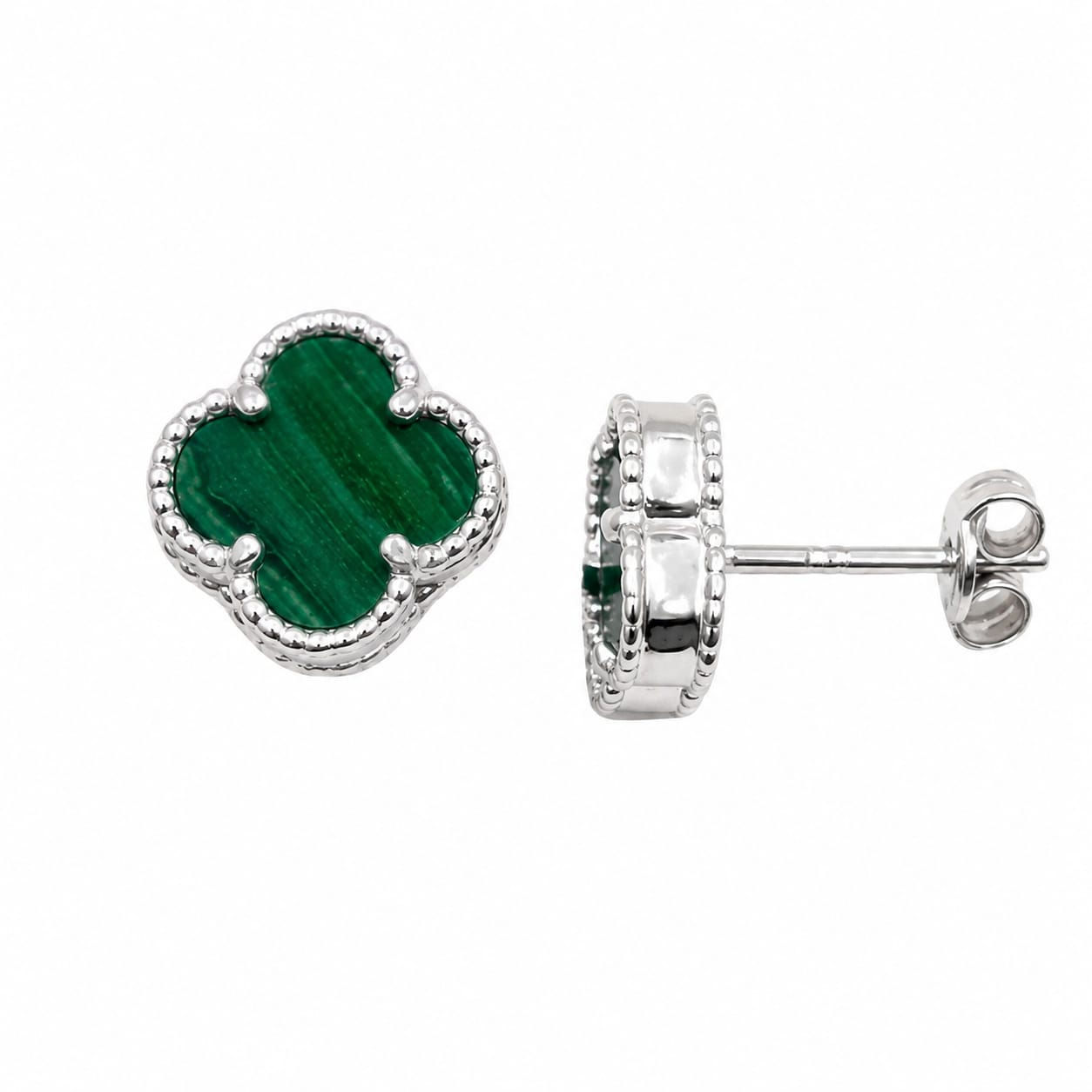 YZEMC Clover Malachite Earrings