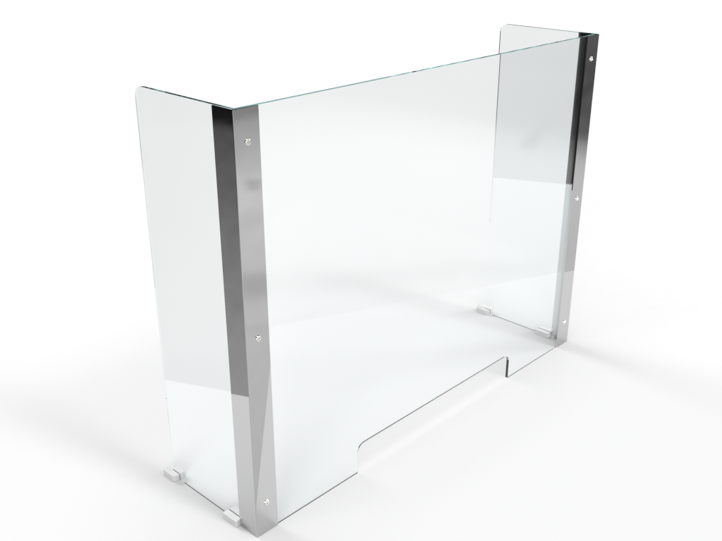 Safe Distancing Barrier - Design B in Aluminium Corner (Detachable)
