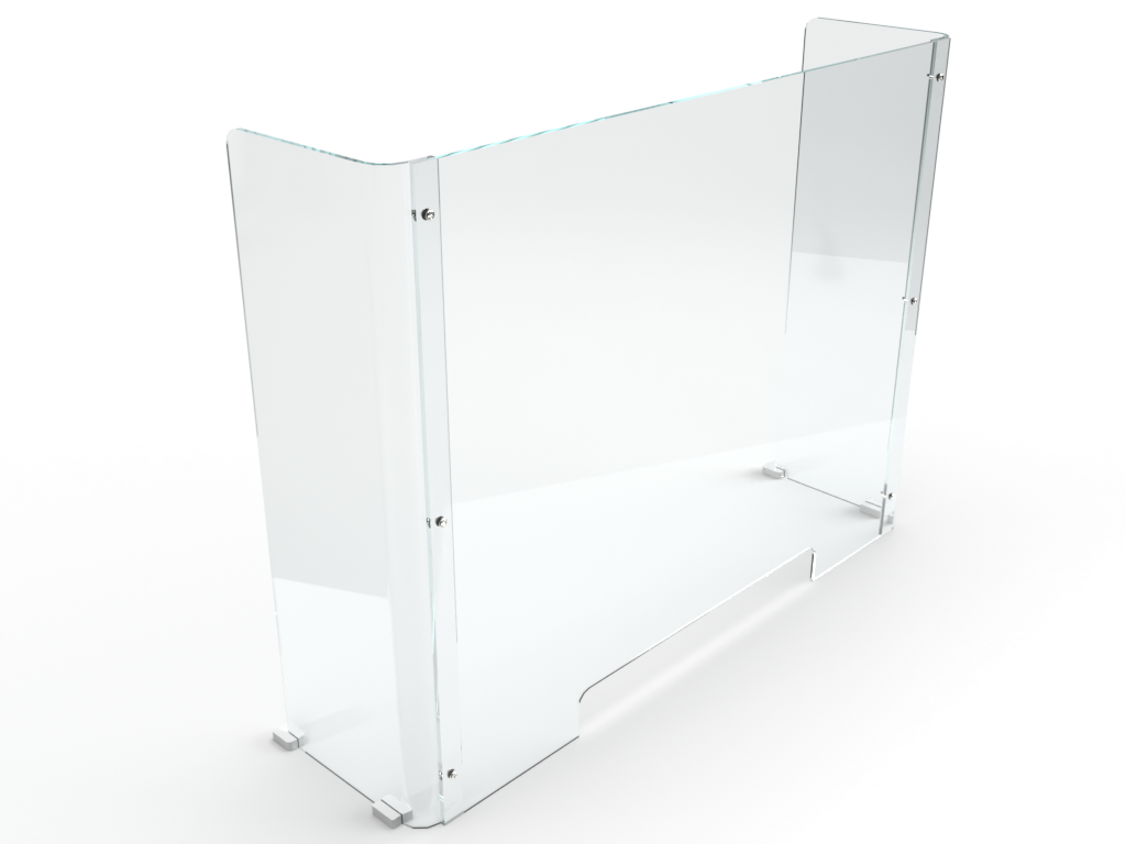 Safe Distancing Barrier - Design C in Curve Edge Corner (Detachable)