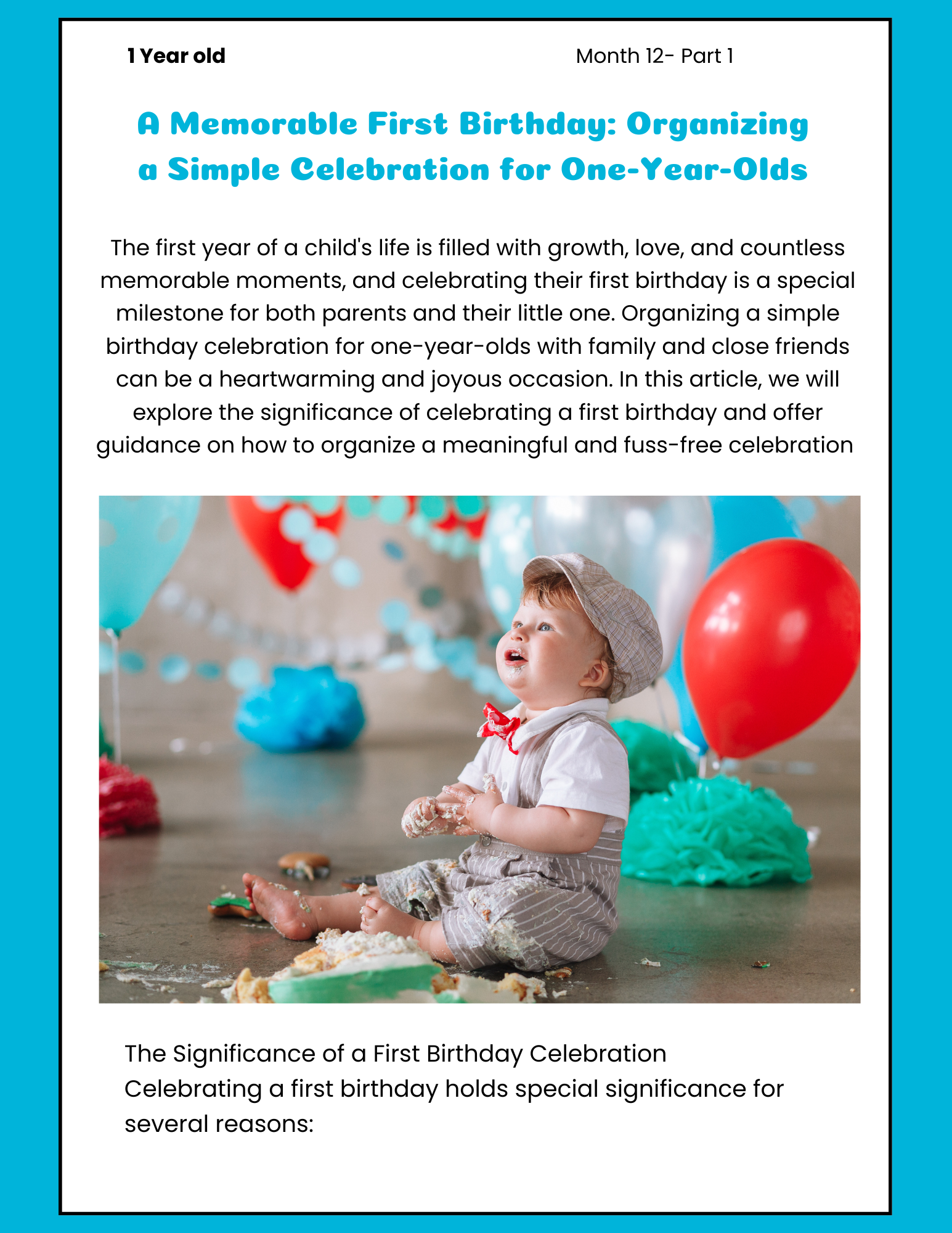 1 Year-Old - Month 12