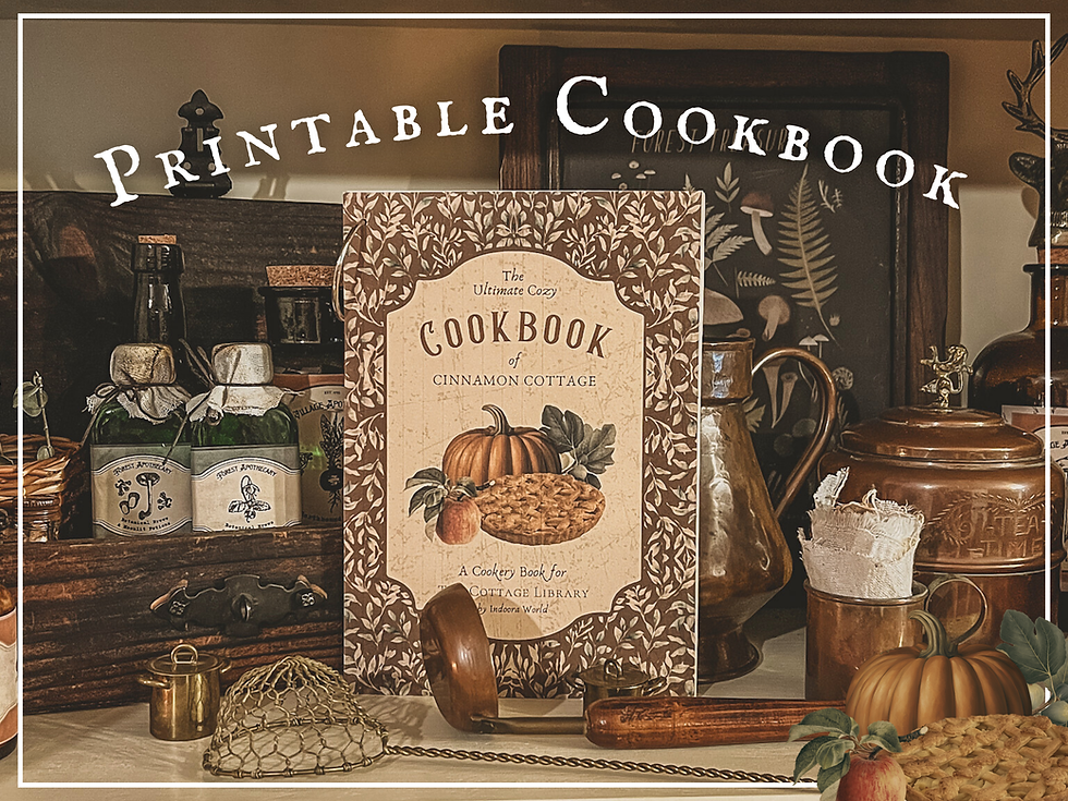 Printable Cookbook Cottagecore Vintage