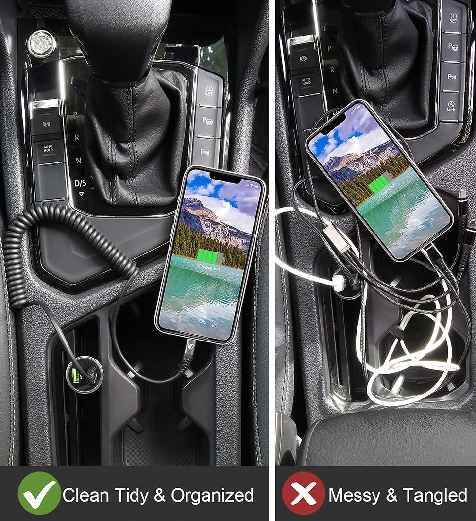 Thumbnail: Coiled Lightning Cable, iPhone Charger Cable 3FT for Car - 2 Pack