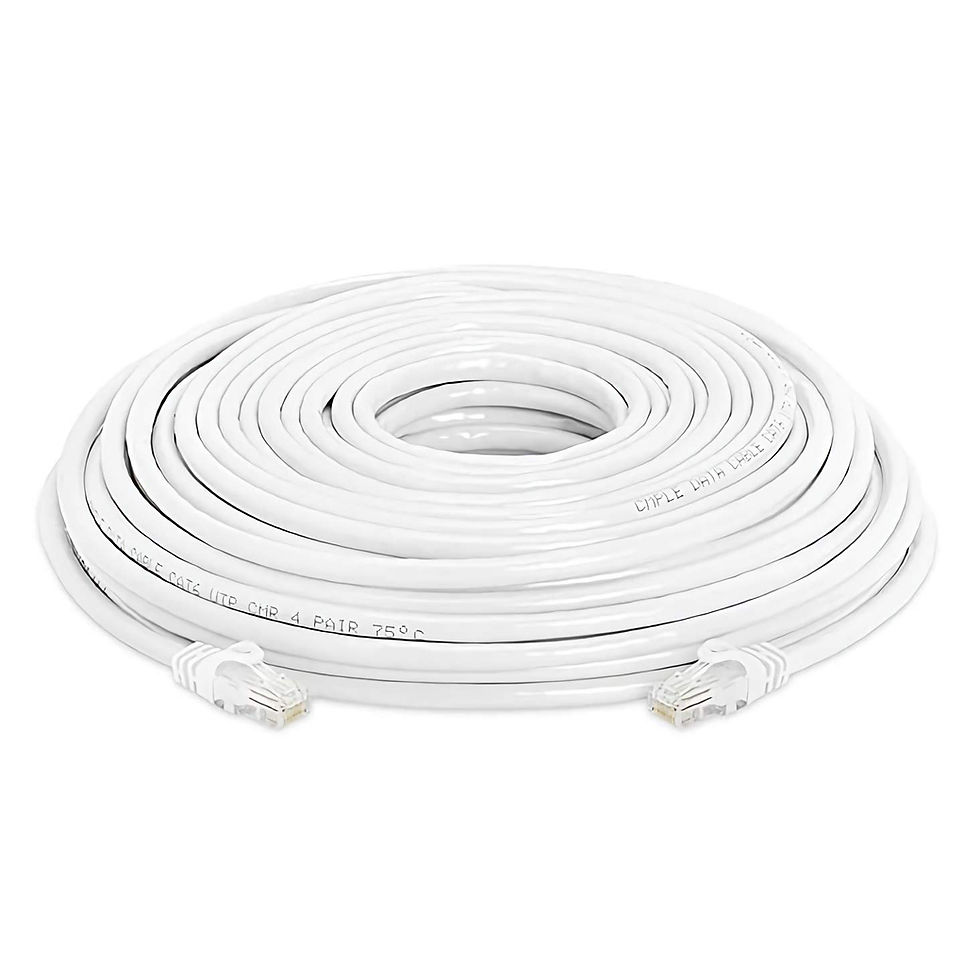 Thumbnail: PrimeCables White Cat6 550MHz UTP RJ45 Ethernet Bare Copper Network Cable 100ft