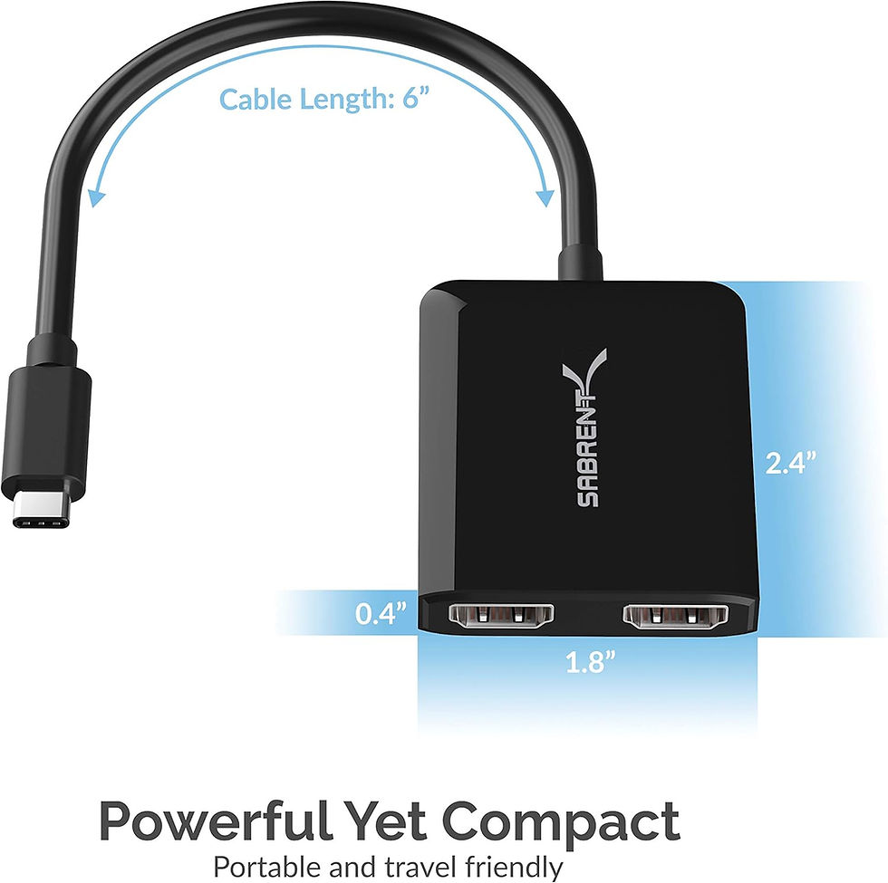 Thumbnail: SABRENT USB Type-C Dual HDMI Adapter Supports Two 4K 30Hz Monitors, Windows Only