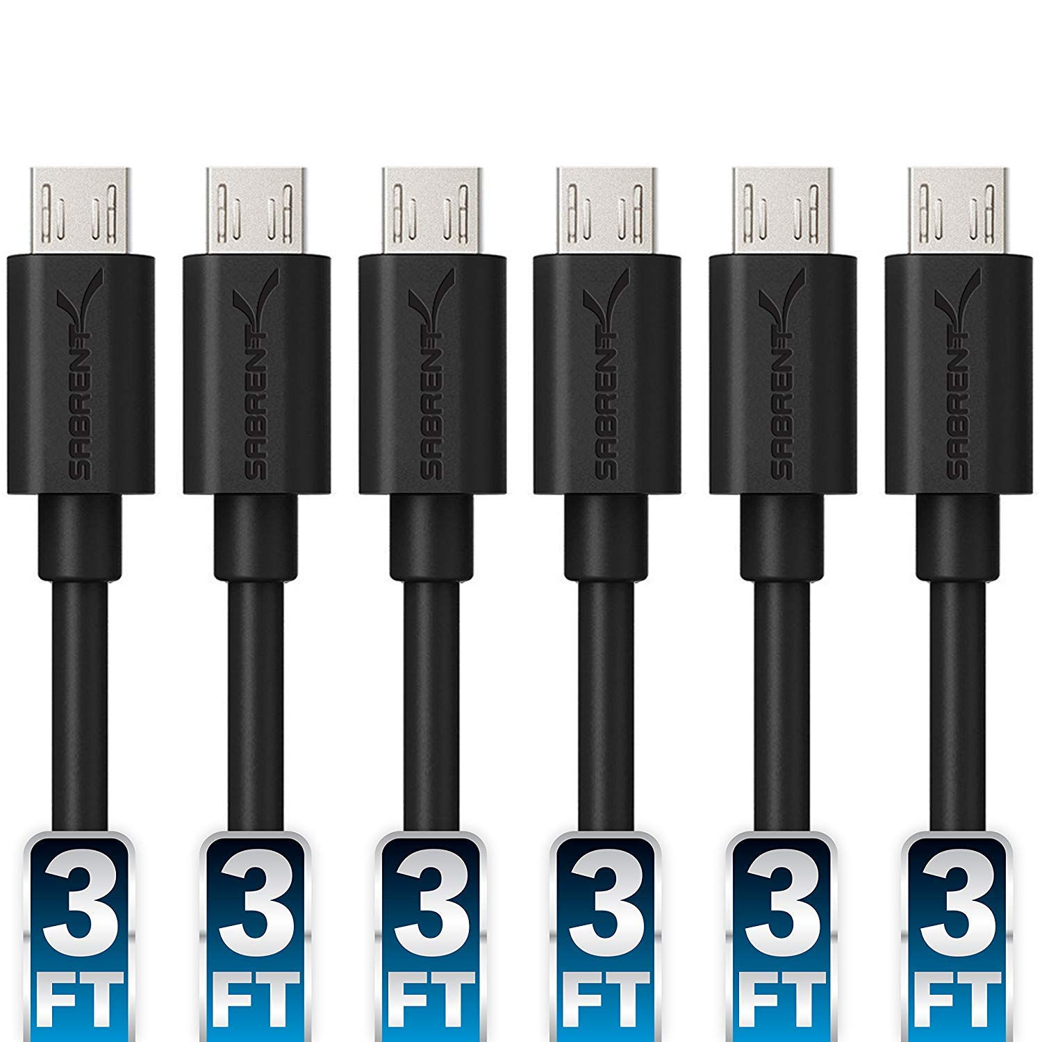 SABRENT Micro USB Cable [6-Pack - 3ft]