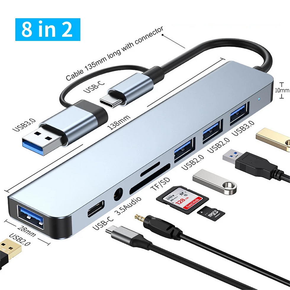 Thumbnail: USB 3.0 Type C Adapter Docking Ststion USB 2.0 Port TF SD Card Reader Audio Outp