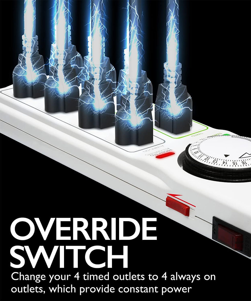 Thumbnail: Fosmon 8-Outlet Power Bar with Timer with 3.5 Foot Long Extension Cord