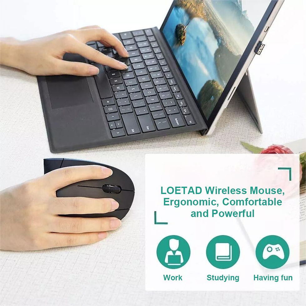 Thumbnail: Ergonomic Wireless Vertical Mouse 2.4GHz Wireless Optical Mice 3 Adjustable DPI 