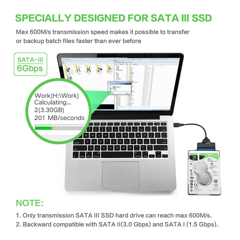 Thumbnail: SATA to USB 3.0 / 2.0 Cable Up to 6 Gbps for 2.5 Inch External HDD SSD Hard Driv