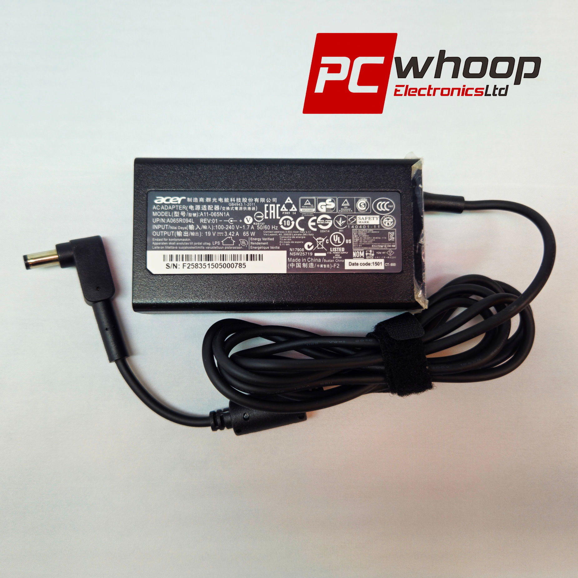 Acer 19V 3.42A 5.5x1.7mm Laptop Charger - Genuine & Brand New