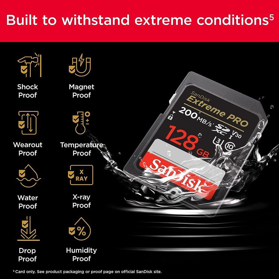 Thumbnail: SanDisk 128GB Extreme PRO SDXC UHS-I Memory Card - C10, U3, V30, 4K UHD, SD Card