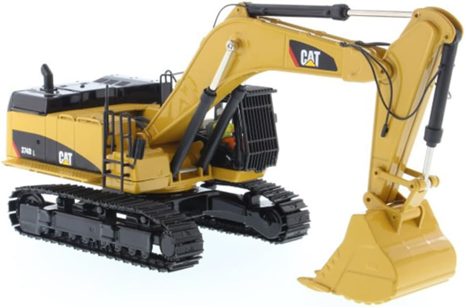 Caterpillar 374D L High Line Series 1:50 Diecast Hydraulikbagger mit Metallketten und beweglichem Ausleger.