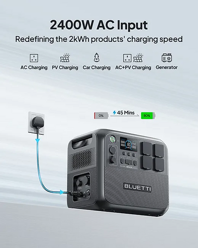 BLUETTI AC200L Powerstation Set mit B300 und 350W Solarpanel für leistungsstarke Solarenergie