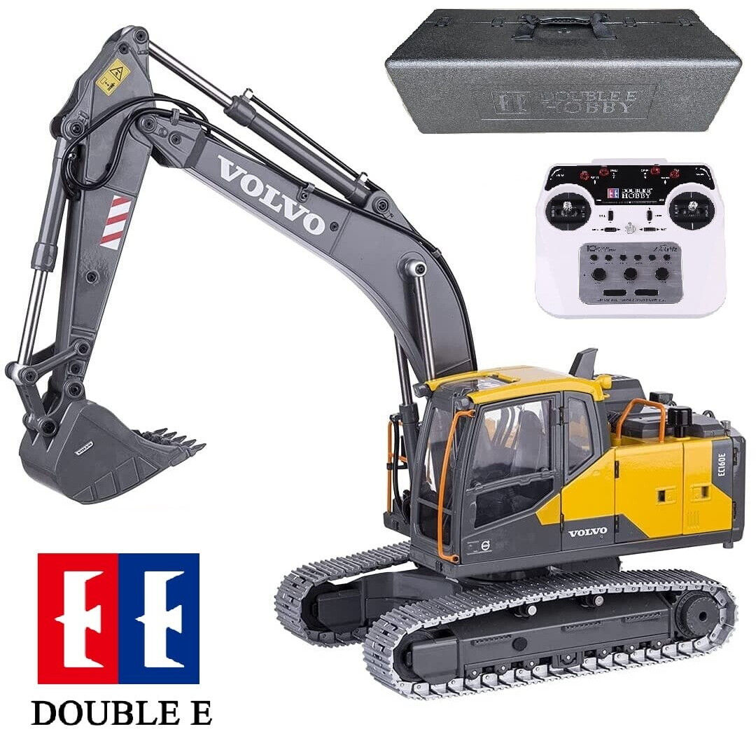 Double E Volvo EC160E Vollmetall Hydraulikbagger 1:14 mit 360 Grad Rotation und Hydrauliksystem.