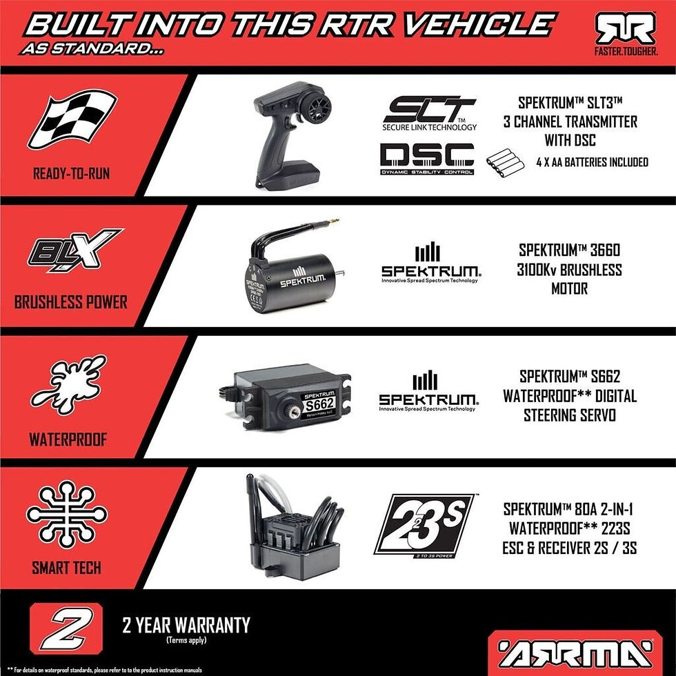 ARRMA SENTON 223S BLX 4X4 RTR Brushless Short Course Truck Rot mit DSC, Allradantrieb, 2S/3S-Kompatibilität und über 80 km/h