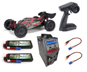 ARRMA Typhon 6S BLX 1:8 Buggy Schwarz mit 4WD Allradantrieb und leistungsstarkem Brushless-System.