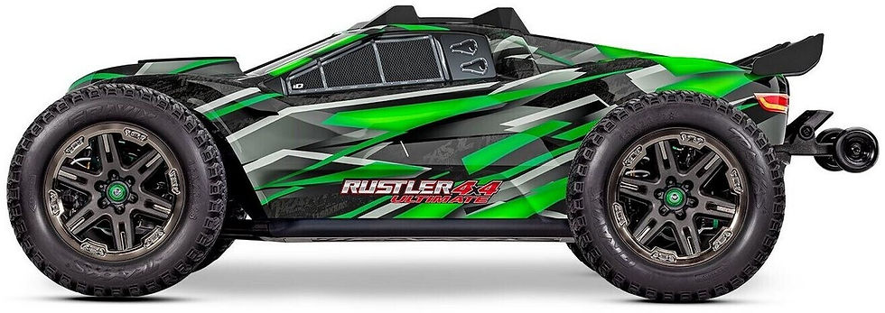 Traxxas Rustler 4X4 VXL Ultimate Brushless Grün 1:10 RTR Stadium Truck mit Allradantrieb, Telemetrie und Aluminium-Upgrades.