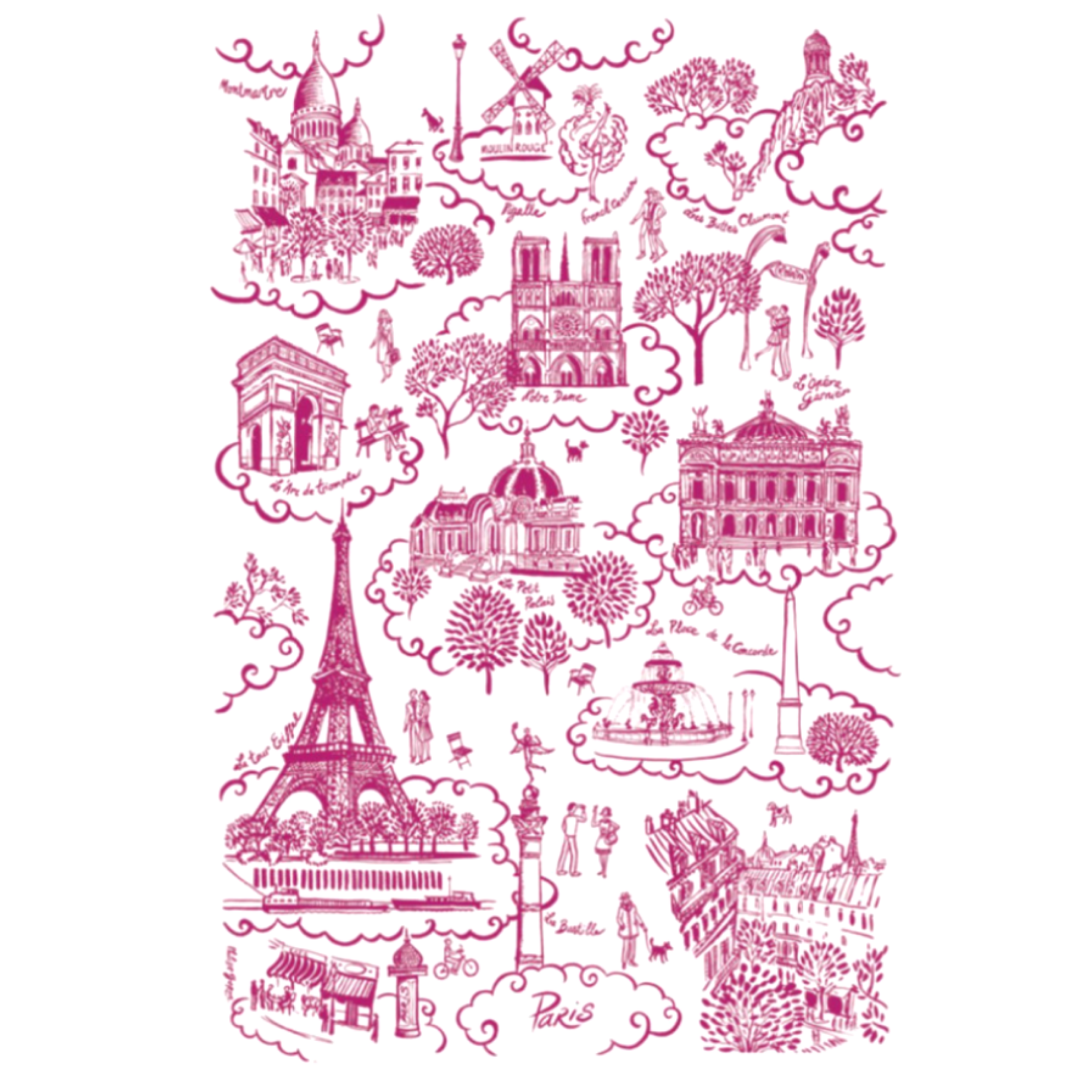 "PARIS TOILE DE JOUY" Decorative Tea Towel