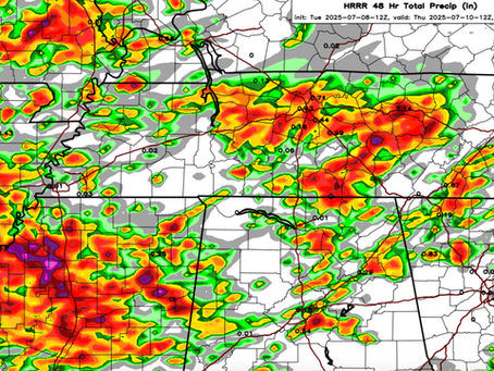 More Scattered Storms Tuesday