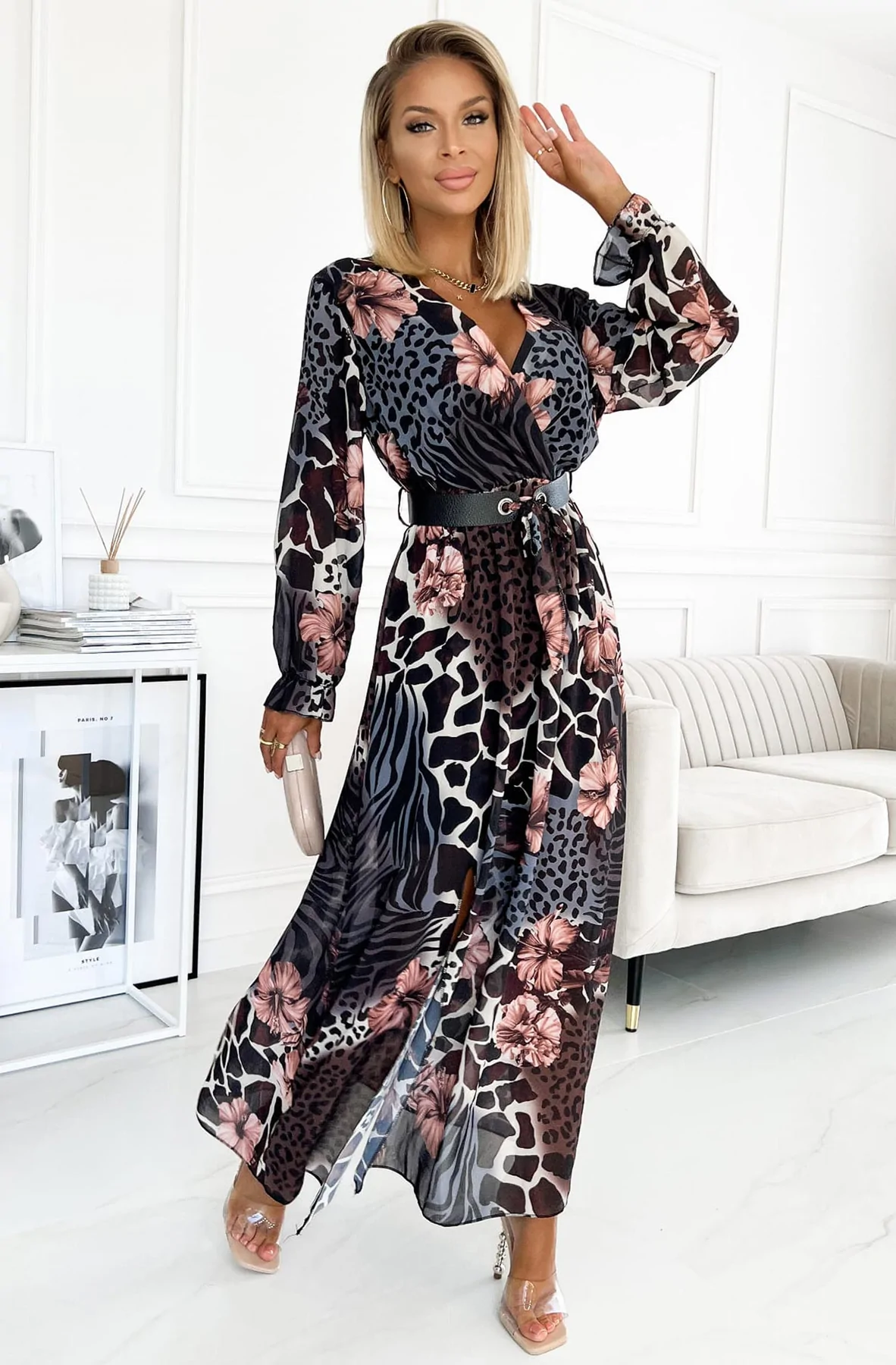 Vera Floral Printed Wrap Midi Maxi Dress