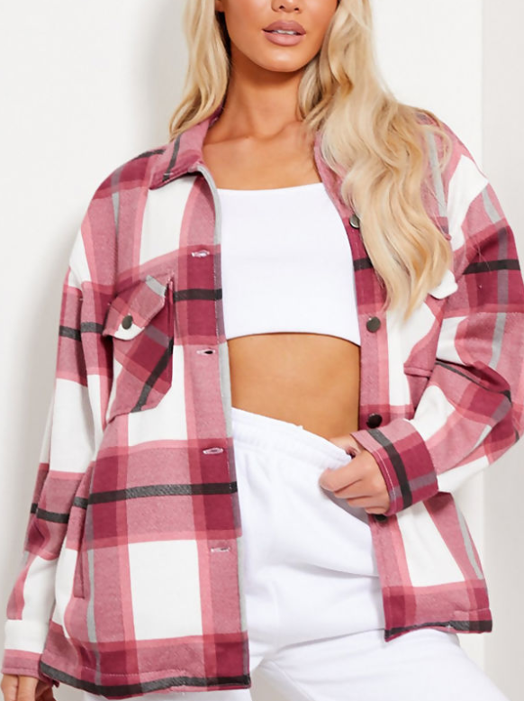 pink checkered windbreaker