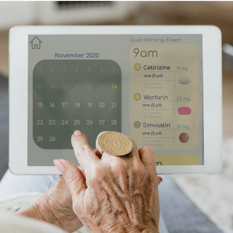 Tablet Integration; companion app, caregiver app design