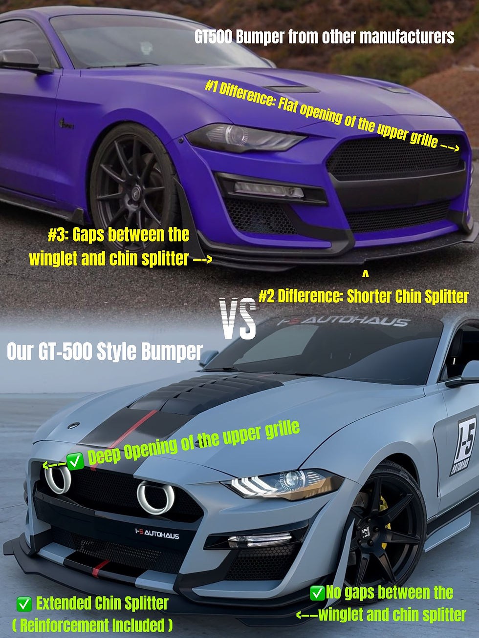 Thumbnail: i5Autohaus 2018-2023 Mustang GT500 Style Bumper
