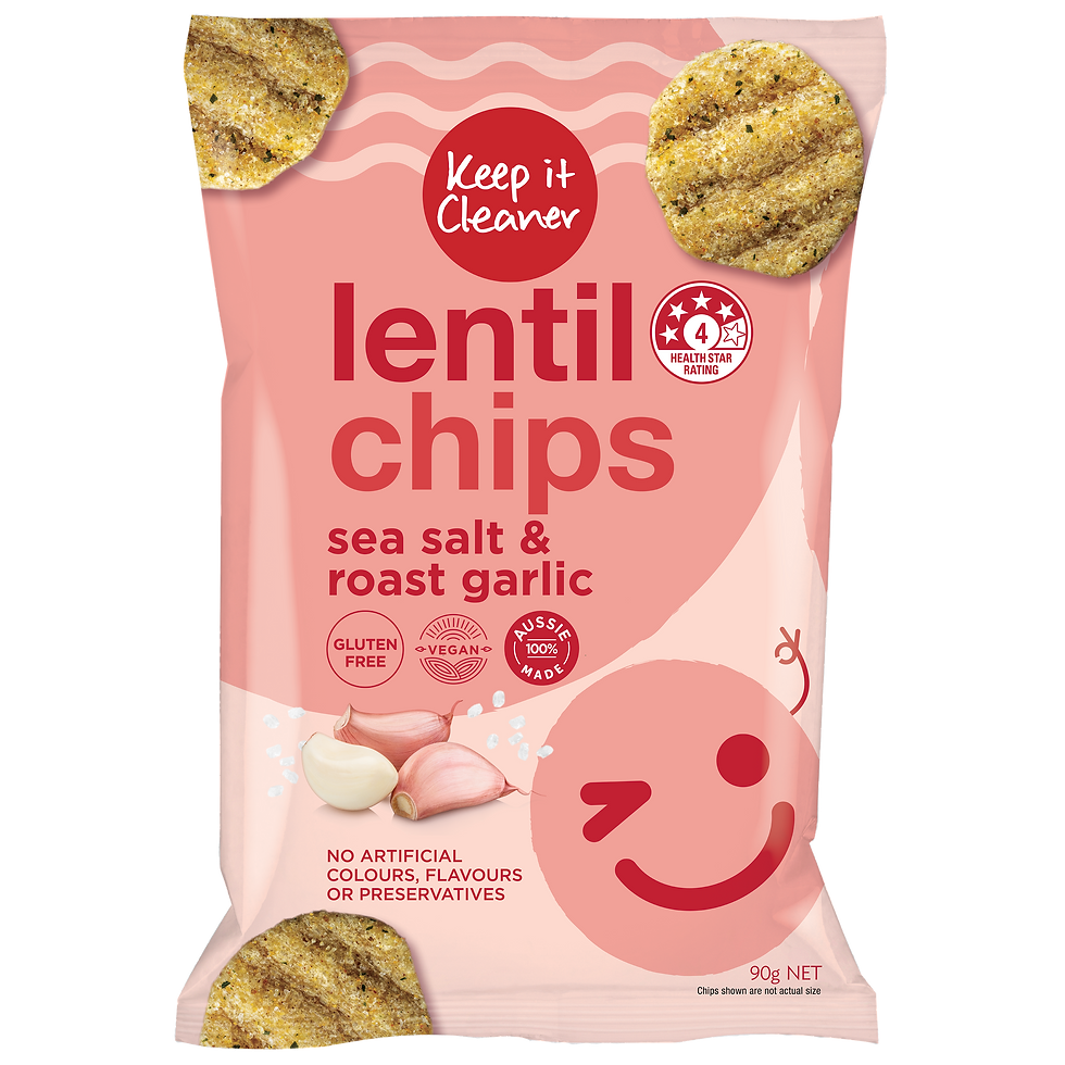 Lentil Chips Sea Salt and Roast Garlic 90g Keep It Cleaner