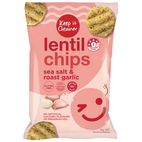 Lentil Chips Sea Salt and Roast Garlic 90g Keep It Cleaner