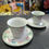 Thumbnail: Gibson China Tea Cup Saucer Plate Set 4 Pieces Saratoga lilies floral 90s 80s