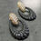 Thumbnail: Black gold tone chunky metal  Earrings 80's vibe Mob Wife long hoops thick