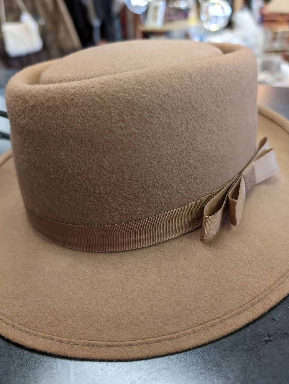 Thumbnail: Tan Unisex Wool fancy hat