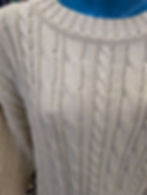 Thumbnail: Vintage thick cable knit sweater Merit Awards USA Made L XL Oversized Men Women