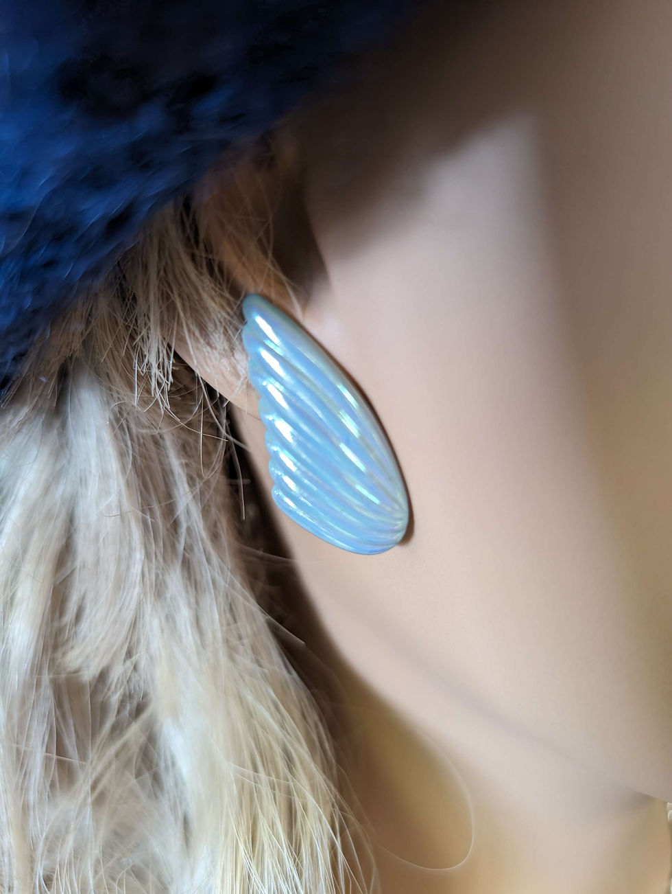 Thumbnail: stud earrings - unicorn wings - vintage metal earrings