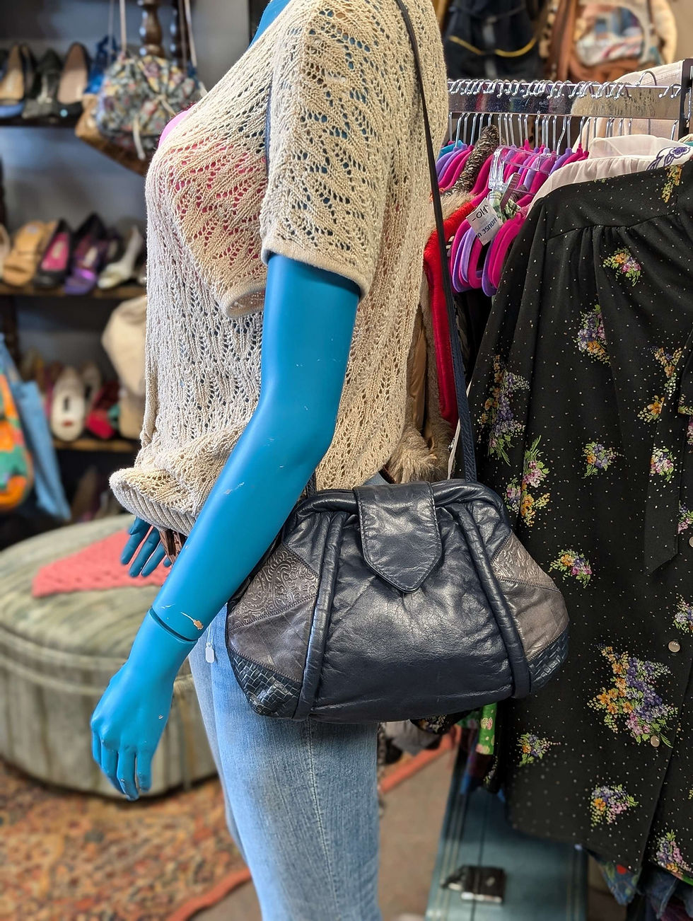 Thumbnail: Soft and Supple Park Ave. USA Made Ladies Shoulder Bag