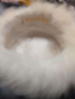 Thumbnail: Vintage off white cream Marshall Field & Company Ladies Fur Hat Round Winter