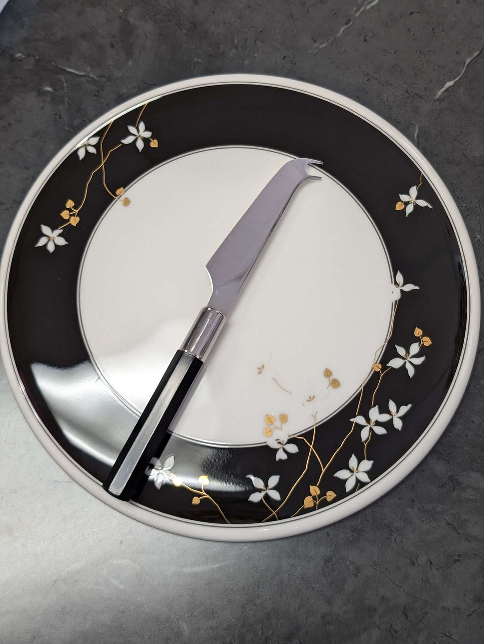 Thumbnail: Mikasa Night Blossoms FX010 248 Japan Made Cheese Set Plate Knife