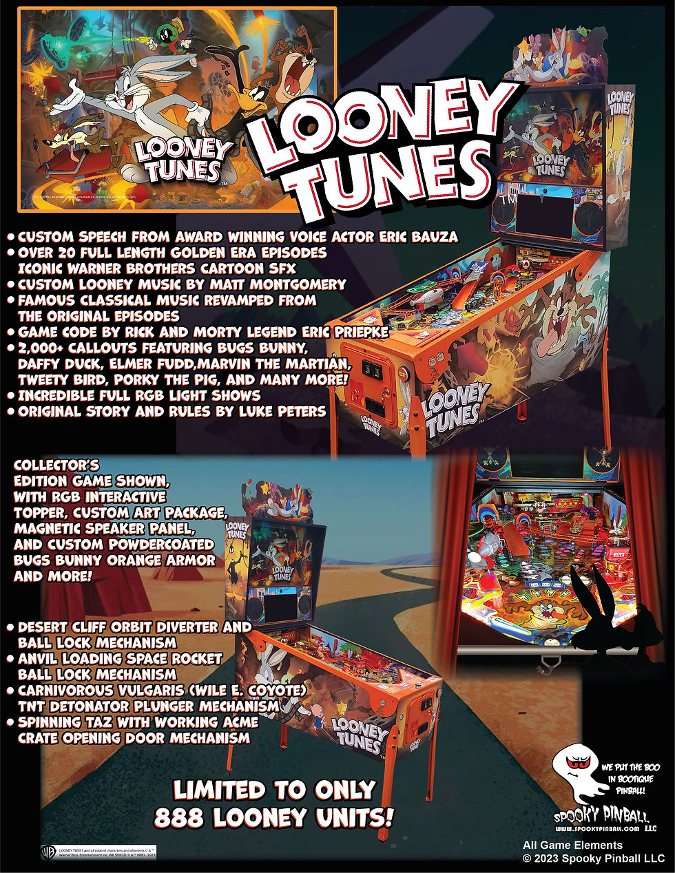 Looney Tunes Pinball Machine - Collector's Edition | Flip N