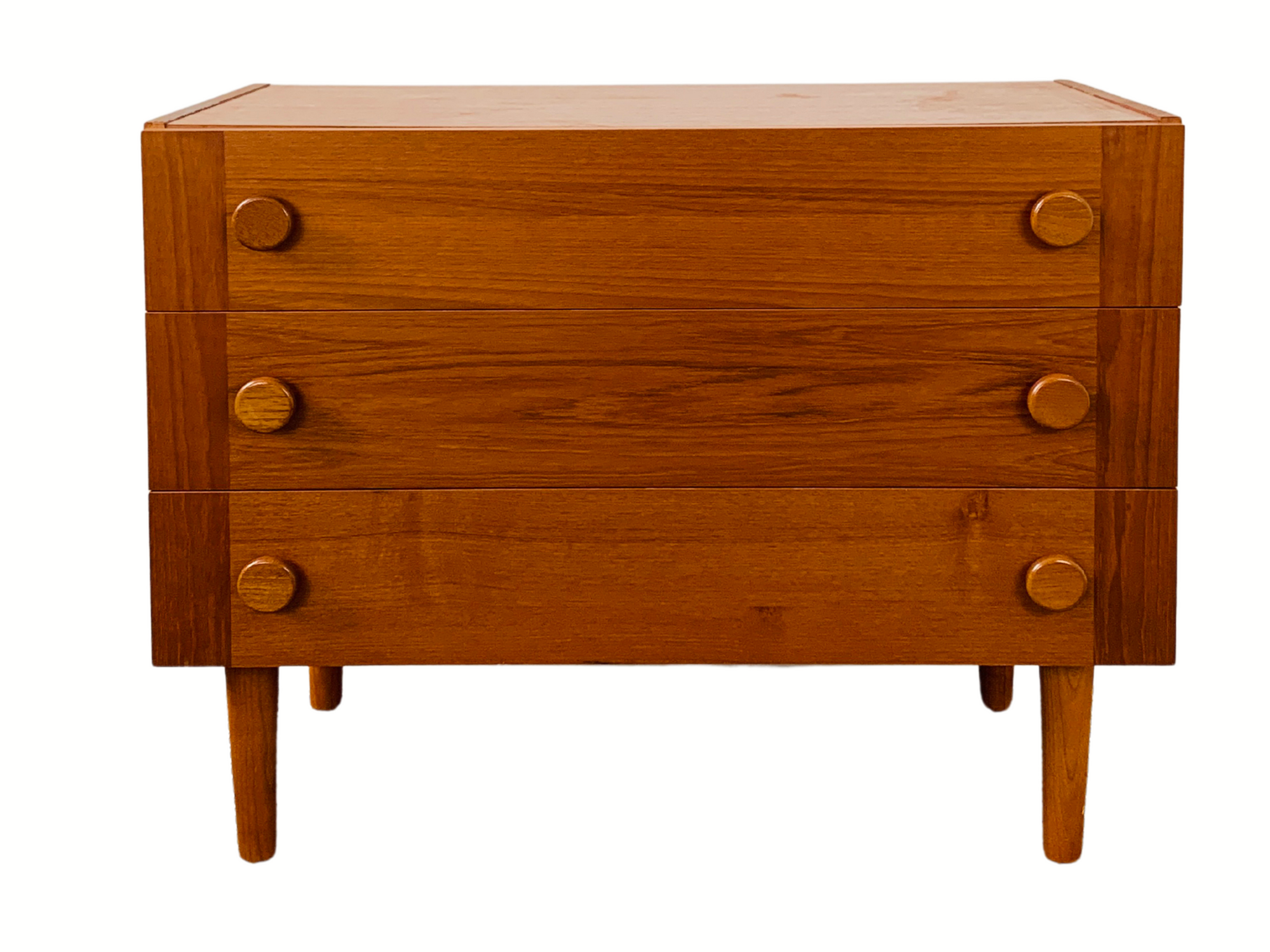 Mid Century Small Teak Cabinet Chest