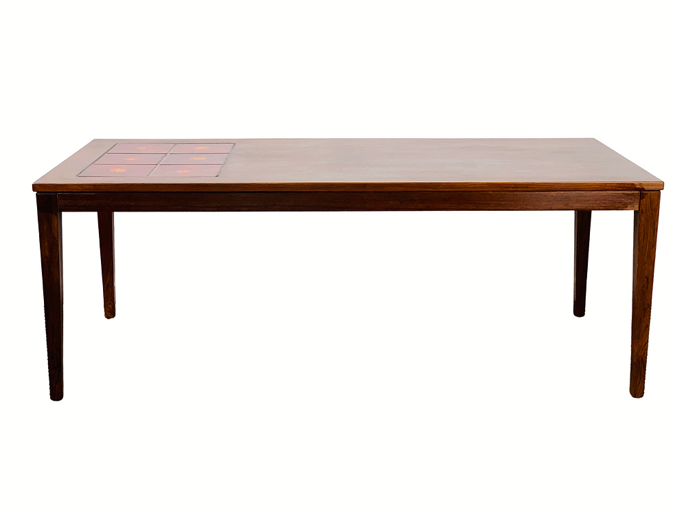 Thumbnail: Large Danish Mid Century Rosewood & Ceramic Coffee Table
