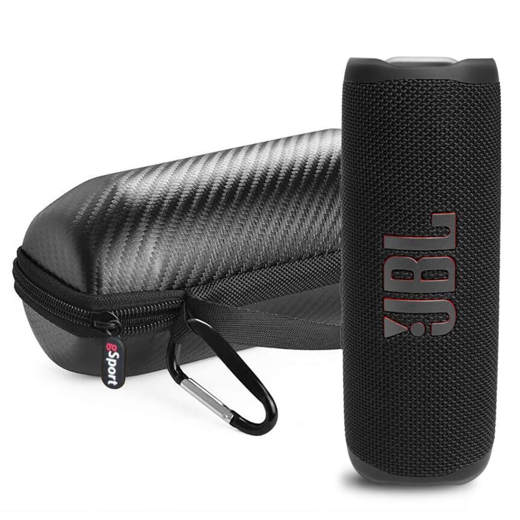 JBL FLIP 6 Waterproof Portable Speaker Bundle with gSport Carbon Fiber Case (Bla